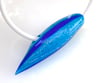 Art Glass Bead: A Hollow Blue Spike to Adorn You and to Sharpen Your Attitude. Ready to Ship.