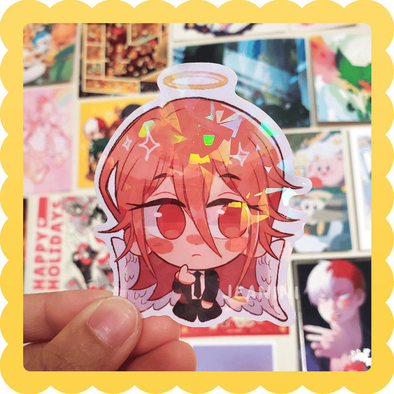 Image of angel devil ✨ waterproof vinyl sticker