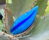 Art Glass Bead: A Hollow Blue Spike to Adorn You and to Sharpen Your Attitude. Ready to Ship.