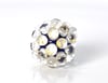 Blue & White Berry with Golden Speckles: A Focal Art Glass Bead. Ready to Ship.