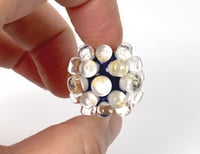 Image 2 of Blue & White Berry with Golden Speckles: A Focal Art Glass Bead. Ready to Ship.