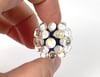 Blue & White Berry with Golden Speckles: A Focal Art Glass Bead. Ready to Ship.