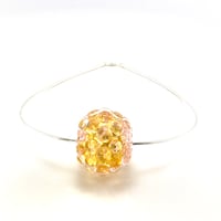 Image 2 of Golden Berry in Peach: A Focal Art Glass Bead. Ready to Ship.
