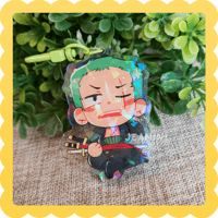 Image 1 of zoro ✨ holographic acrylic charm