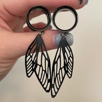 Black Butterfly Wing Tunnel Dangles (sizes 4g-2")