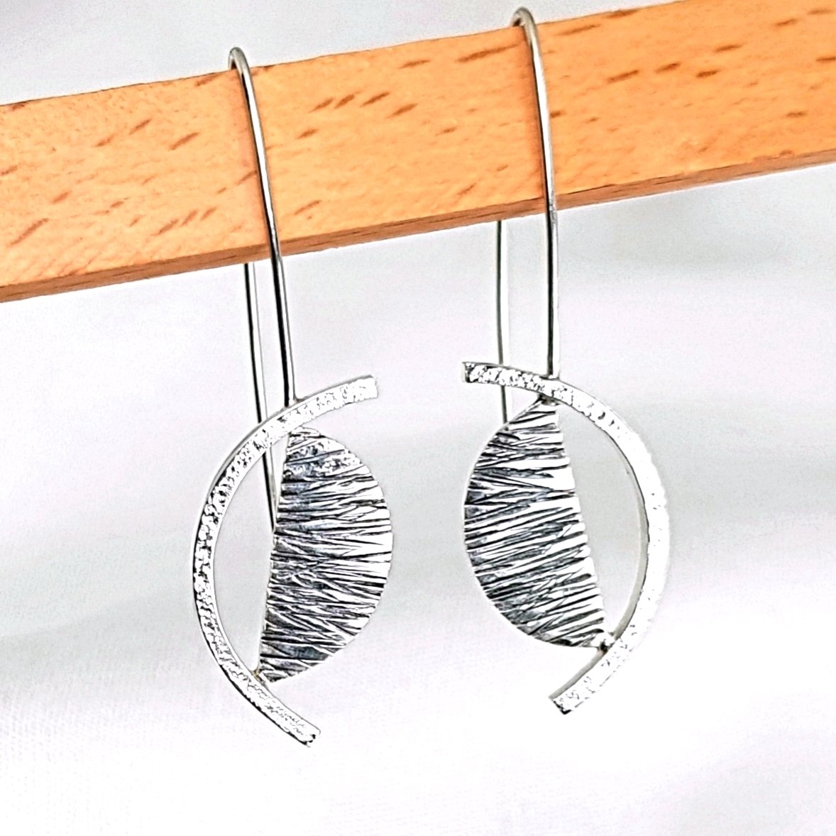 Image of Contemporary Sterling Silver Earrings, Handmade Geometrical Earrings, Recycled Silver
