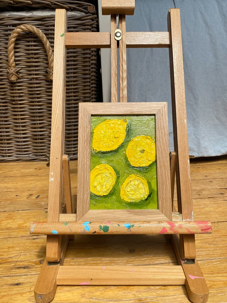 Image of 'Meyer lemons' on framed canvas