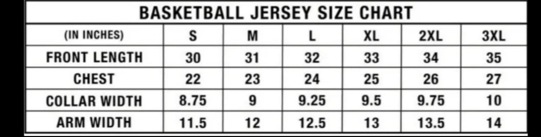 Youth swingman jersey size 2024 chart