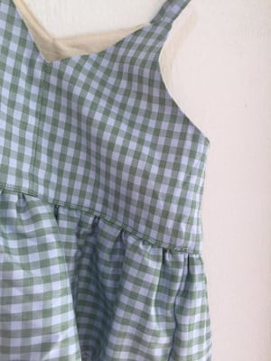 Image of Party Dress - Ocean Gingham 7/8 years