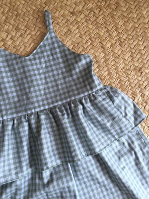 Image of Party Dress - Ocean Gingham 7/8 years