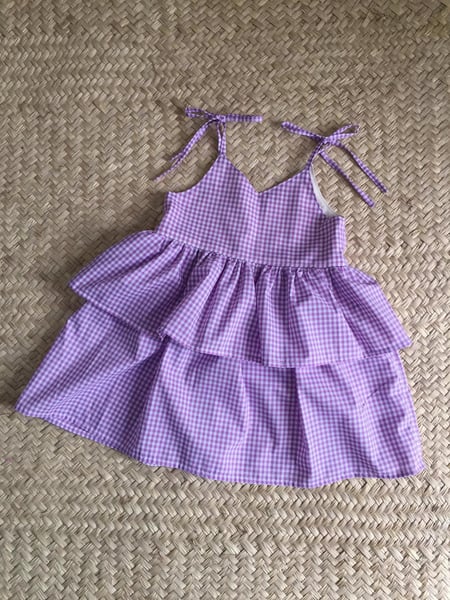 Image of Party Dress - Lavender Gingham 6 years