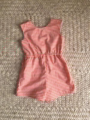 Image of Happy Romper - Tangerine Gingham 5T