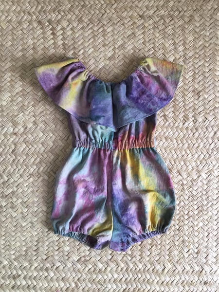 Image of Ice Dyed Ruffle Playsuit - Wildflower 4-5T