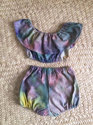 Image of Ice Dyed Ruffle Play Set - Wildflower 5-6 Years