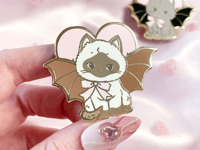 Image 3 of Bat Cat Enamel Pin