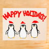 Holiday Penguins Greeting Card