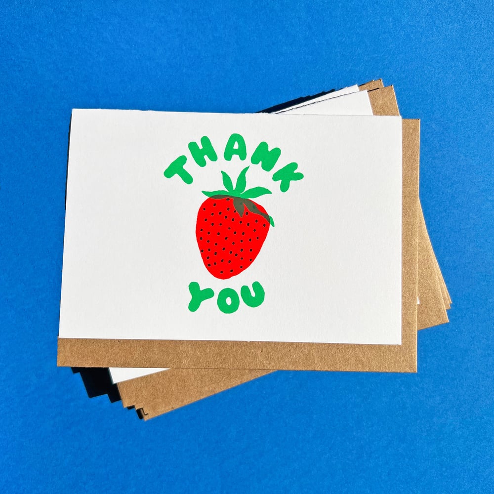 Thank You Strawberry Notecard Set of 6