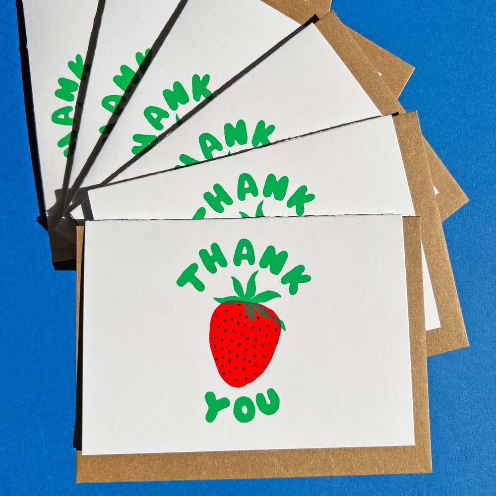 Thank You Strawberry Notecard Set of 6