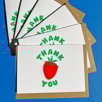 Image 1 of Thank You Strawberry (single notecard or box of 6)
