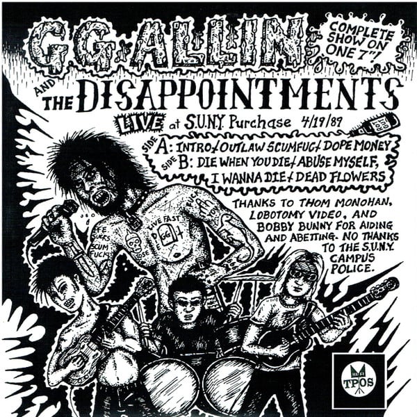 G.G. ALLIN & the DISAPPOINTMENTS - "It's Not The Money, It's The Mission" 7" EP