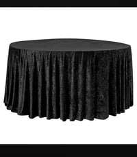 Black velvet round Tablecloth  120"