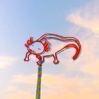 Image 1 of 3D Axolotl Clear Vinyl Sticker