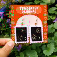 Image 2 of Autumn Fireworks Stamp Earrings