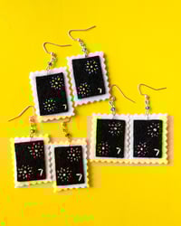 Image 3 of Autumn Fireworks Stamp Earrings