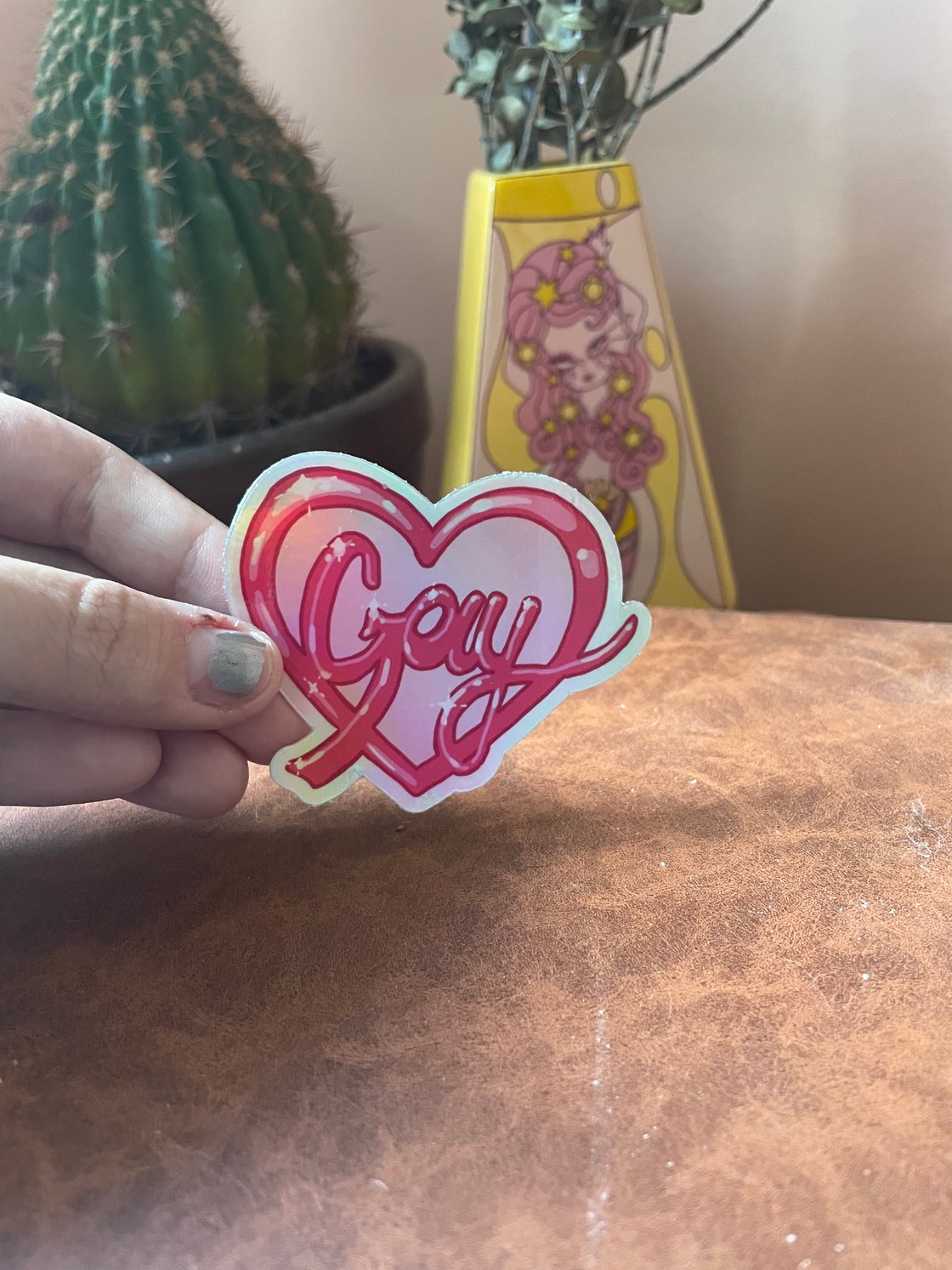 Image of GAY holographic heart sticker