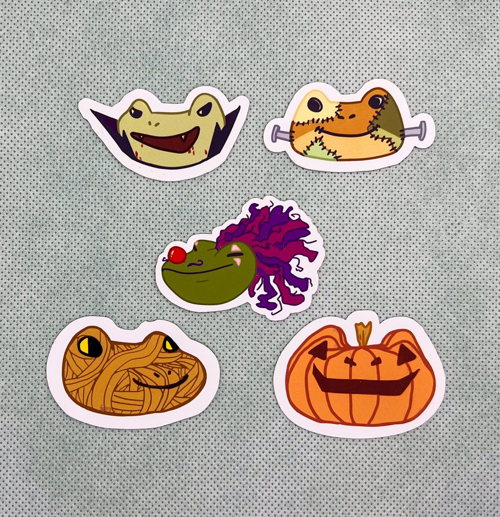 spooky frog heads