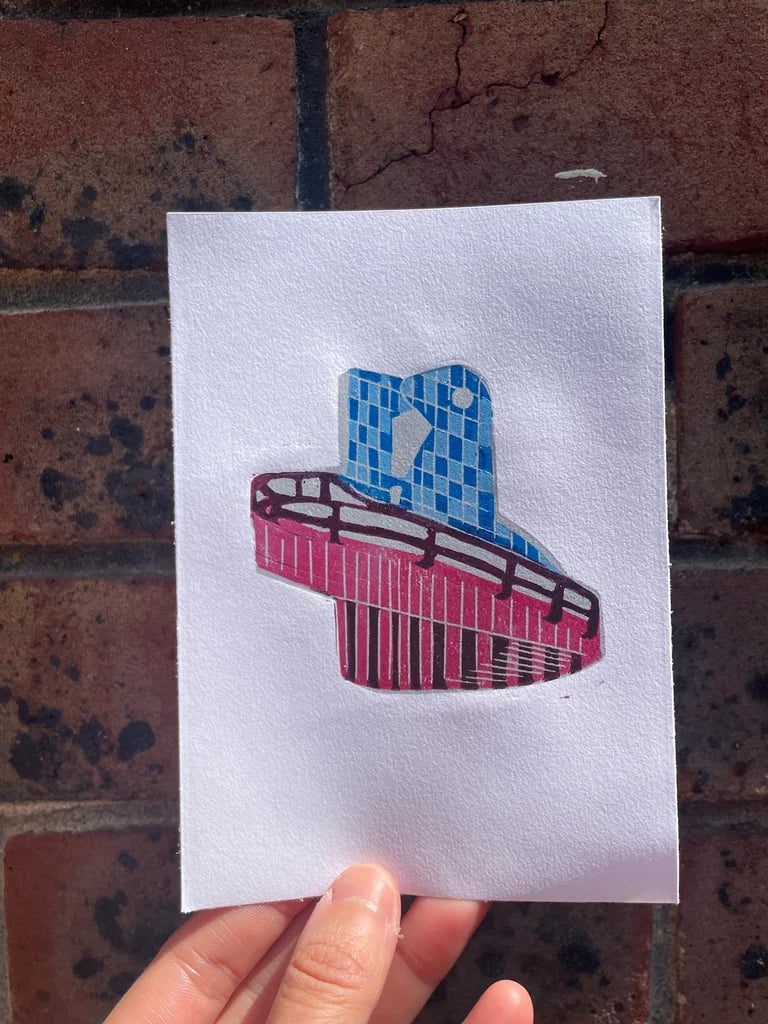 Singapore playgrounds: Dove (Handmade relief print: limited edition)