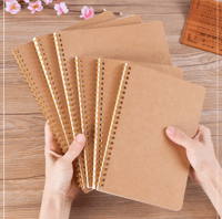 A5 Book Notebook Hardcover Cardboard Grid Dot Spiral Diary Journal Note Sketchbook 