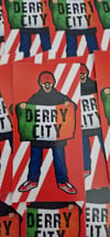 Pack of 25 10x5cm Derry City, Irish Football/Ultras Stickers.