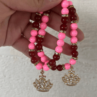 Pink & Ruby Crown Bracelet  