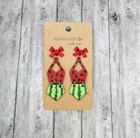 Watermelon Crawl Swimsuit Earrings