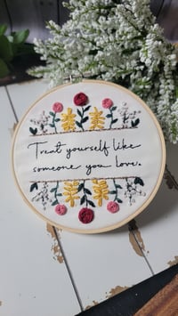 Image 1 of Love yourself 6 inch embroidery hoop 