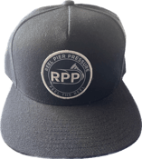 Image of Reel Pier Pressure Logo Black Flat Bill Snap Back