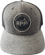 Image of Reel Pier Pressure Logo Grey Front/Black Mesh Back Curved Bill Flex One Size