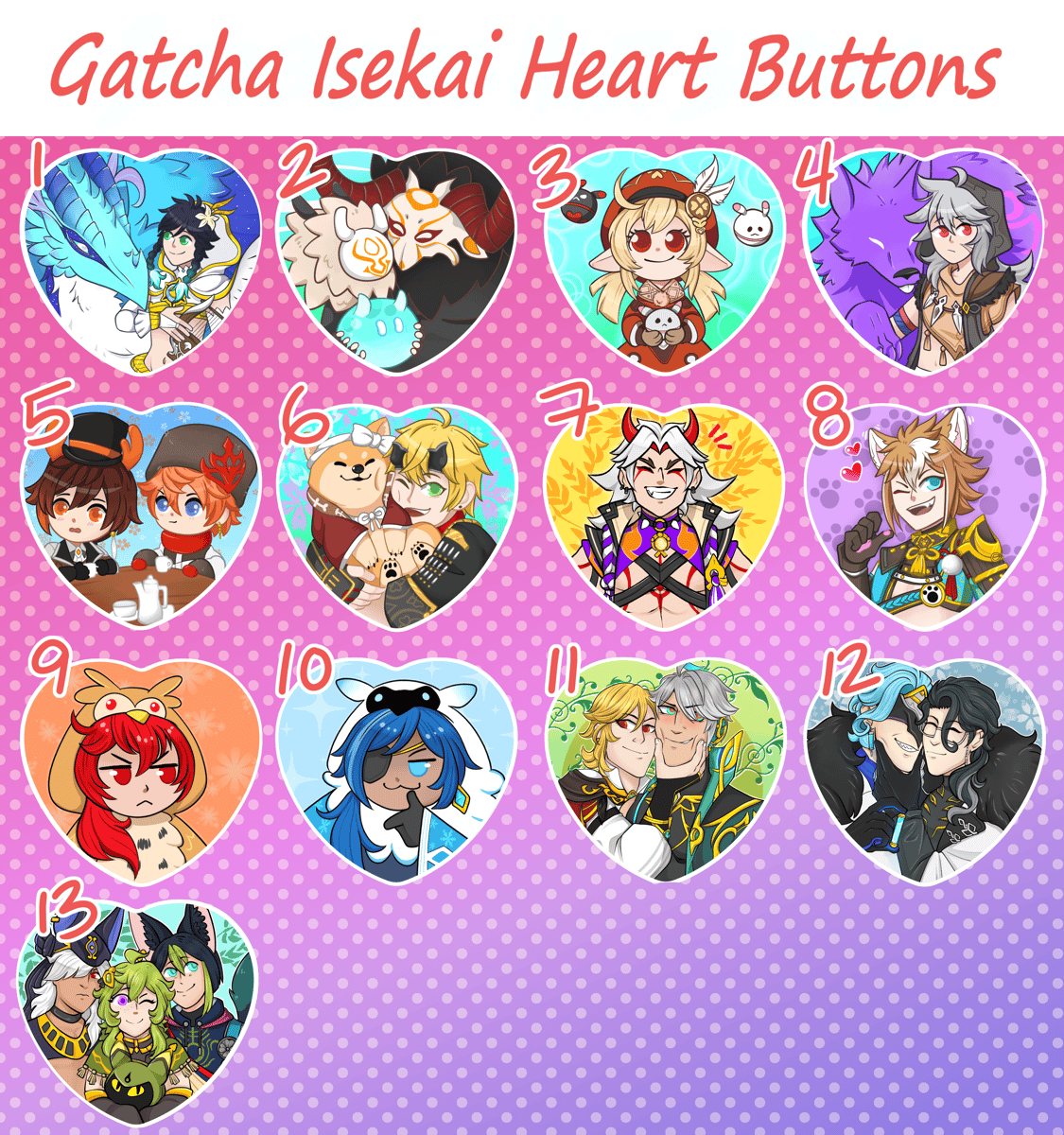 3/8 Pink Heart Buttons