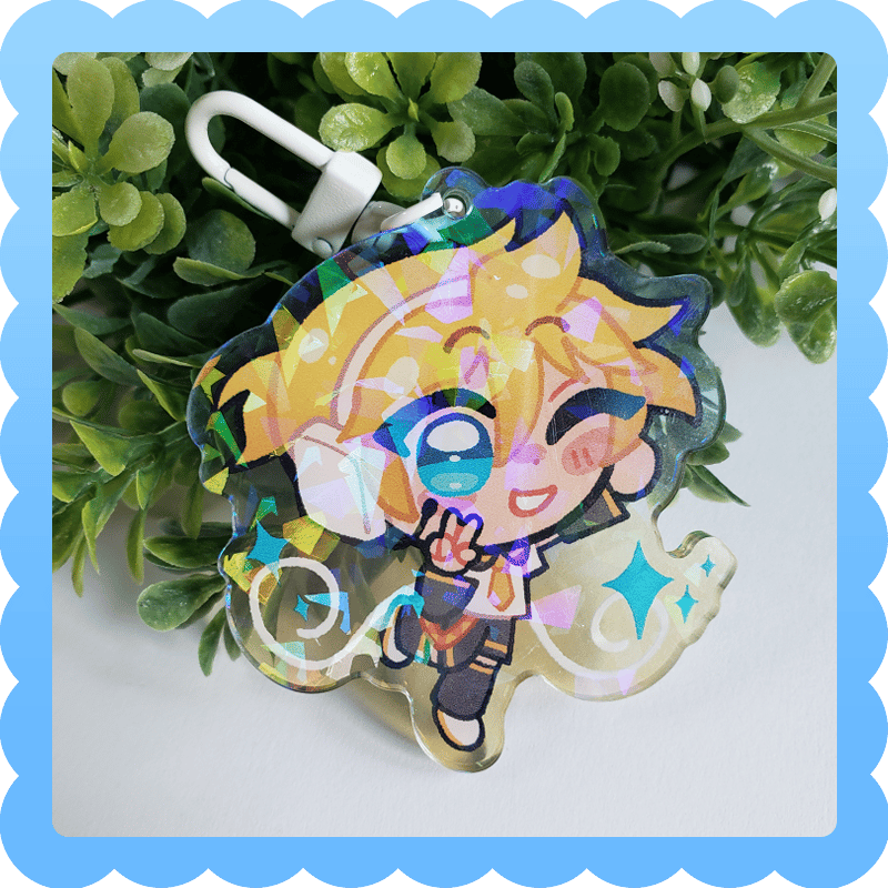 Image of kagamine len ❄️ holographic acrylic charm