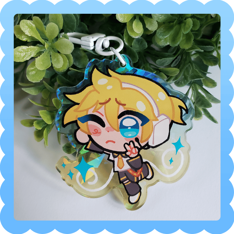 Image of kagamine len ❄️ holographic acrylic charm