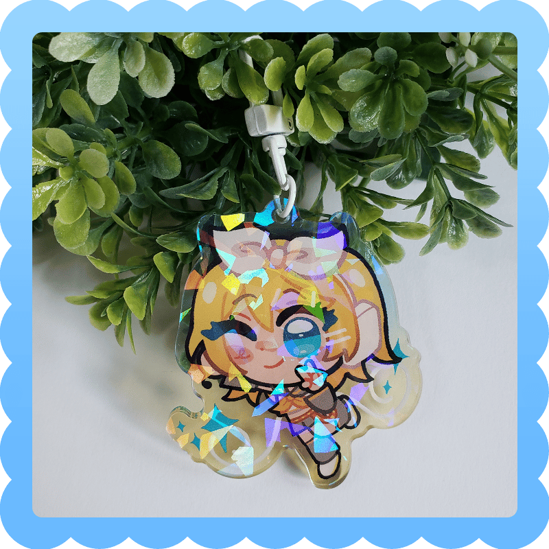 Image of kagamine rin ❄️ holographic acrylic charm