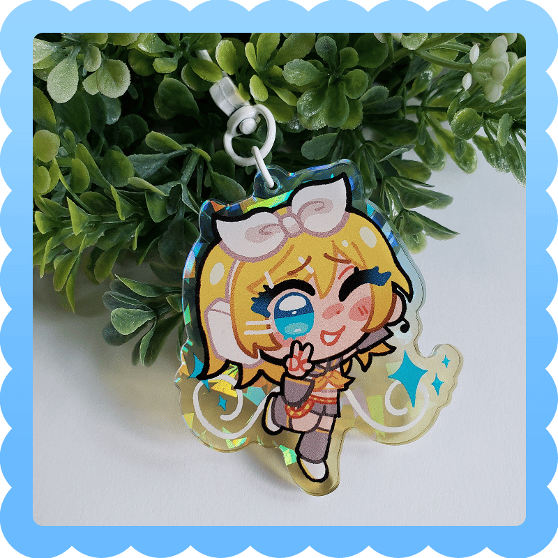 Image of kagamine rin ❄️ holographic acrylic charm