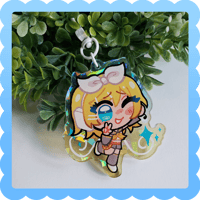 Image 2 of kagamine rin ❄️ holographic acrylic charm