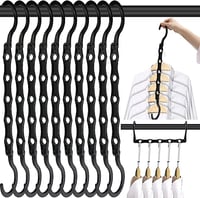Space Saving Hangers, 10PCS Magic Hangers, 5 Holes Sturdy Plastic Hanger Clothes Organizer