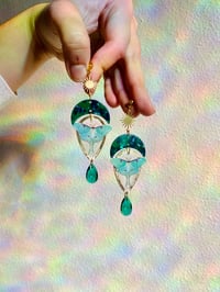 Image 2 of 💚🌜Luna Moth🌛💚 Earrings 