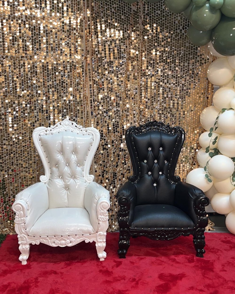 Black throne chair Kids Majestic Moments Photo Booth LLC