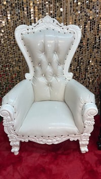 Image 5 of White throne chair (kids) ($80 base rental price)