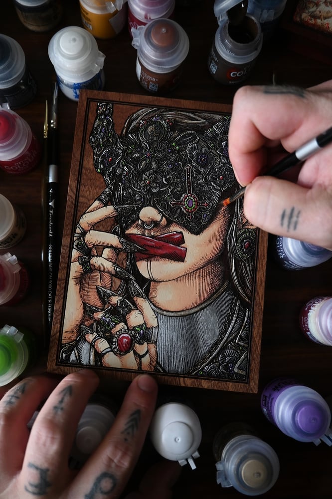 Image of "The Lady of Corruption" Mini Variant Engraved Painting