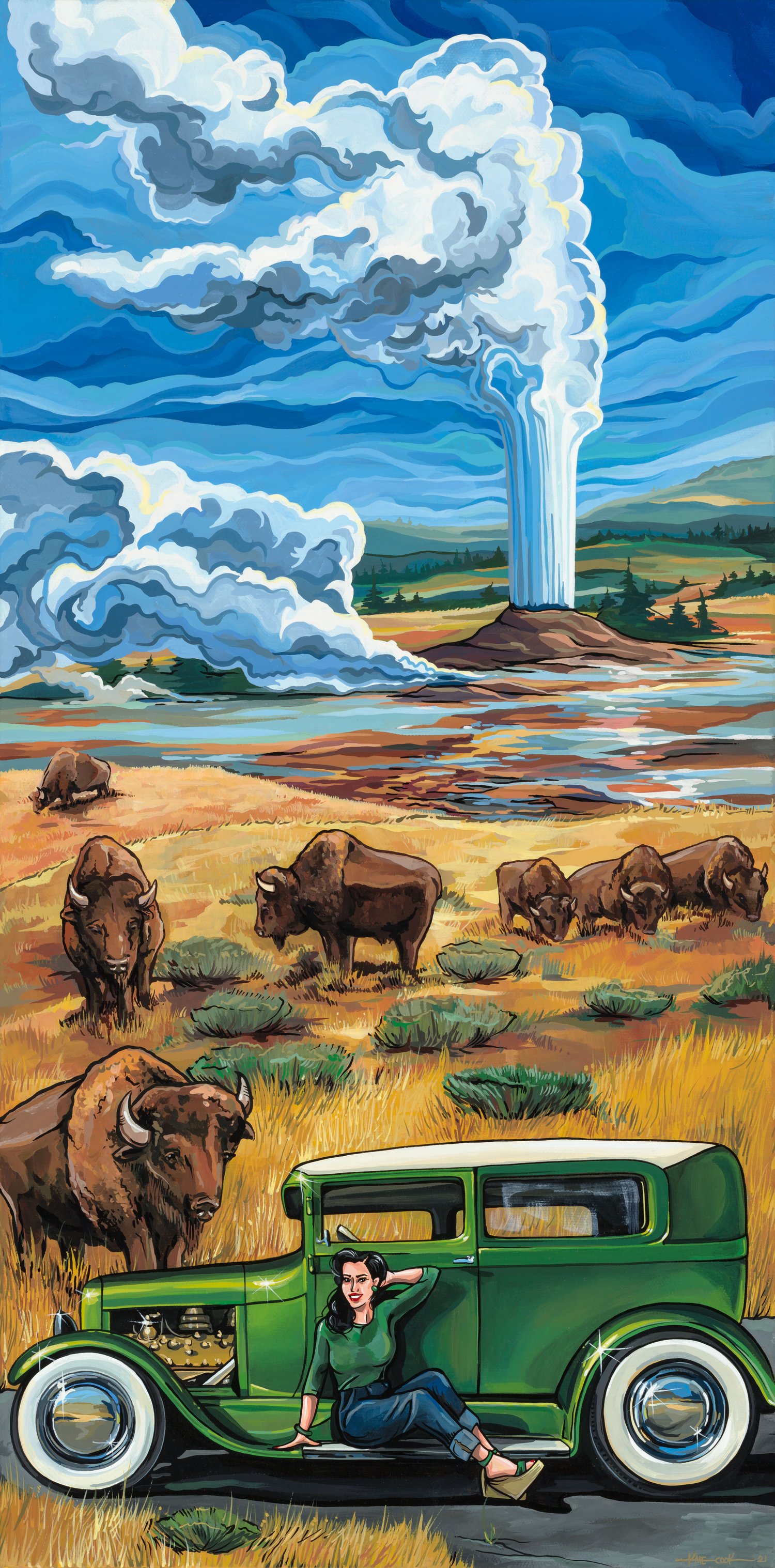 Yellowstone by Kate Cook - Original Painting
